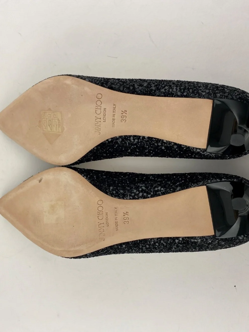 Jimmy Choo Black Glitter Pointed Toe Romy Pumps Size 39.5 - Picture 4 of 4